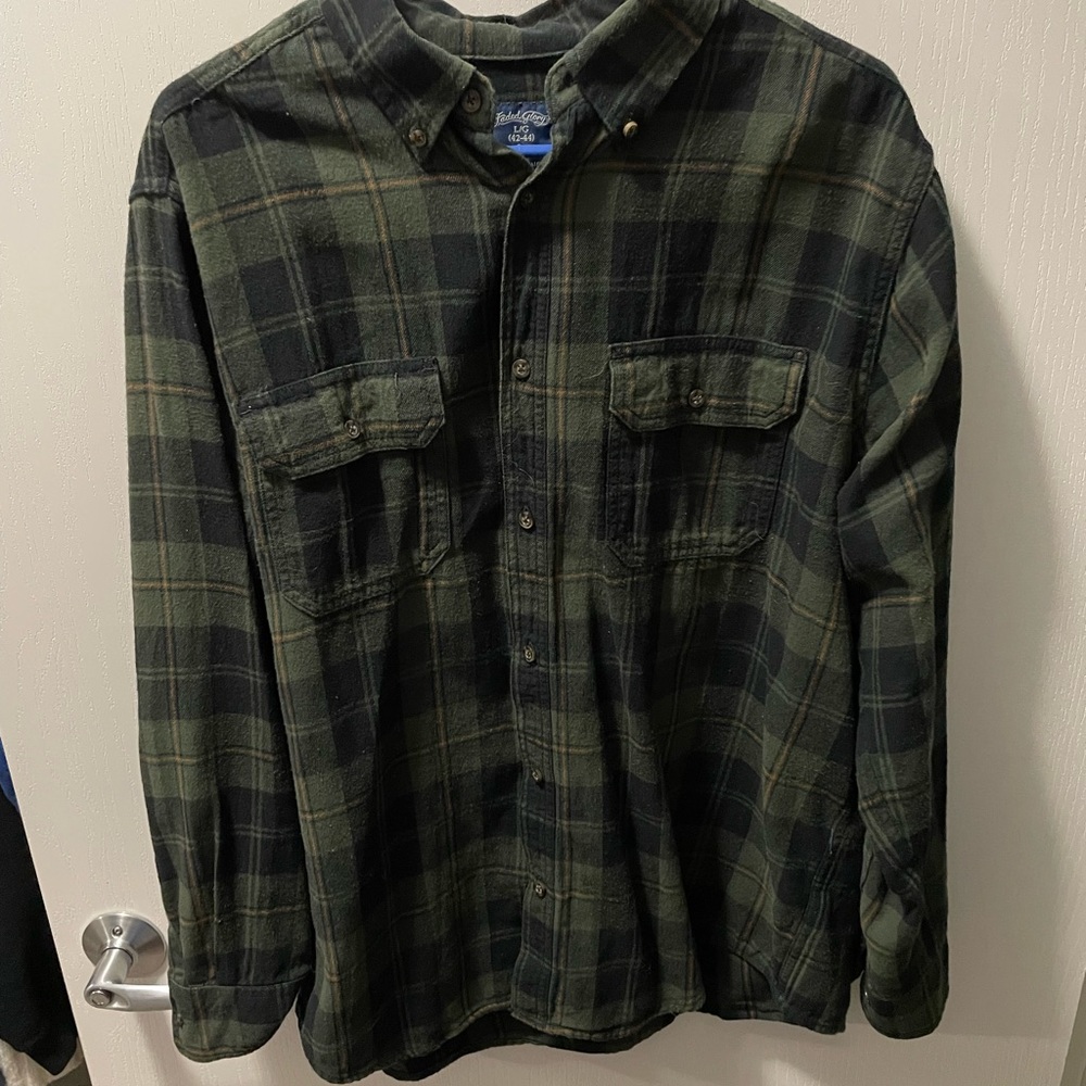 Green flannel shirt